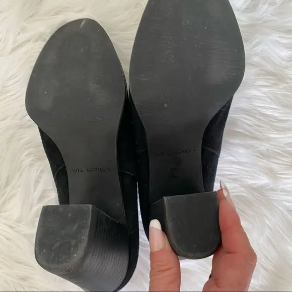 Via Spiga Sophia black suede leather mules 8