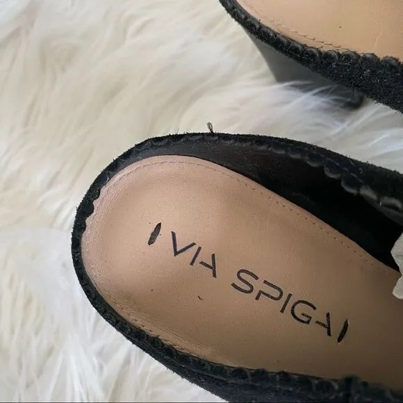Via Spiga Sophia black suede leather mules 8