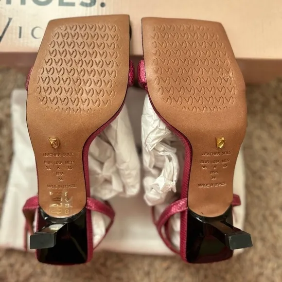 Vicenza Strappy Metallic Heels