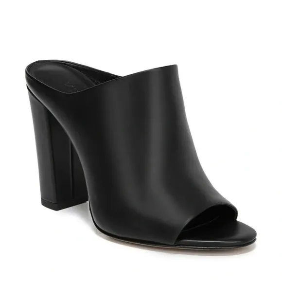 Vince - Alora Black Peep Toe Heel Mules - EU 38/ US 8