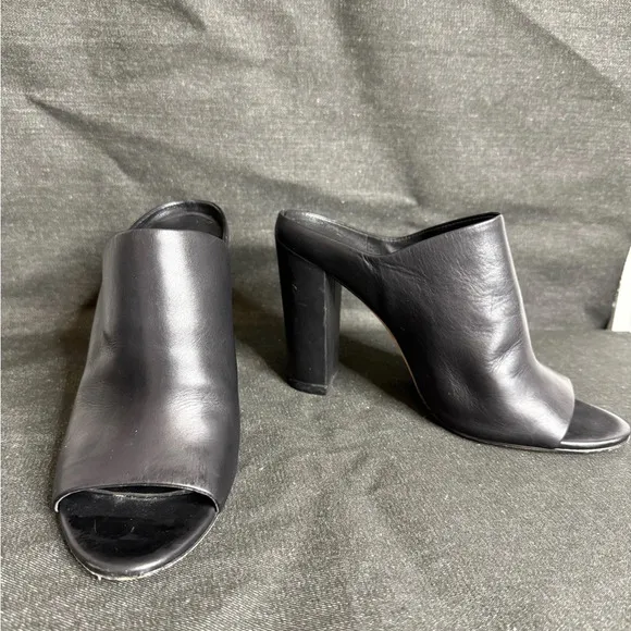 Vince - Alora Black Peep Toe Heel Mules - EU 38/ US 8