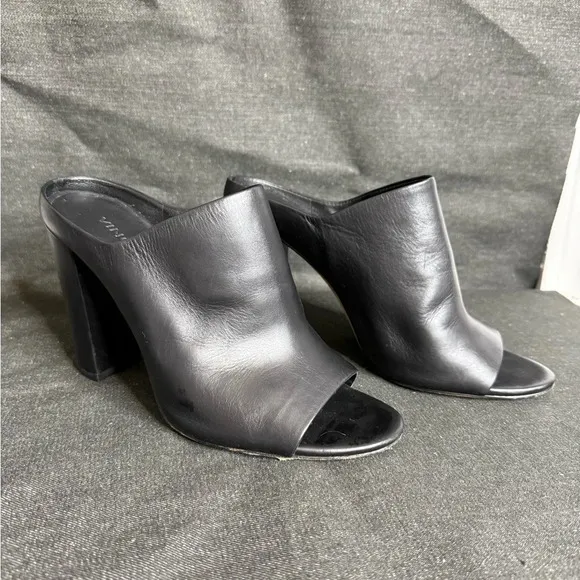 Vince - Alora Black Peep Toe Heel Mules - EU 38/ US 8