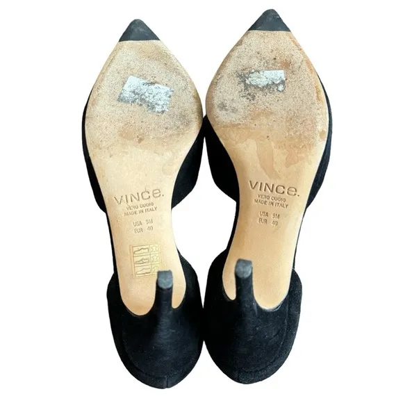 Vince Black Suede Heels, Size 9M