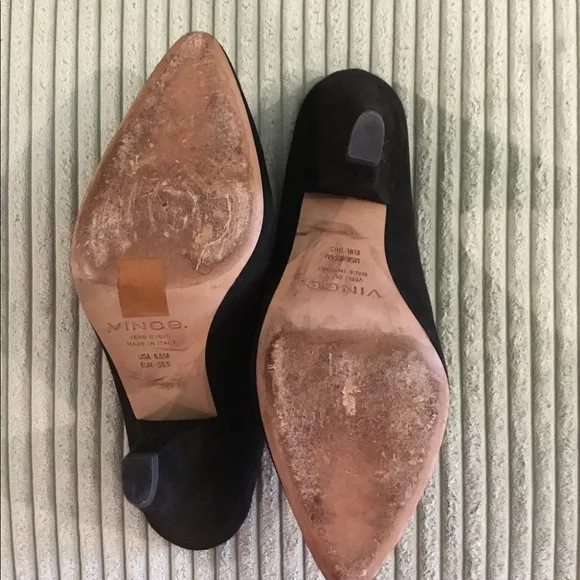 Vince. Black Suede Mules
