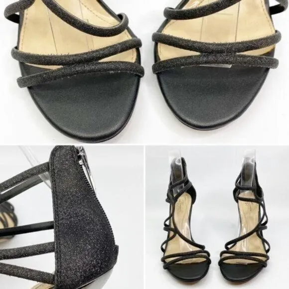 VINCE CAMUTO Black Strappy Ranee Heels 7