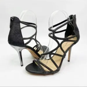 VINCE CAMUTO Black Strappy Ranee Heels 7