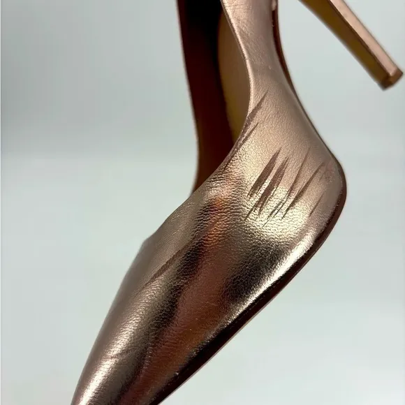 Vince Camuto chrome rose gold pointed toe heels worn once size 9