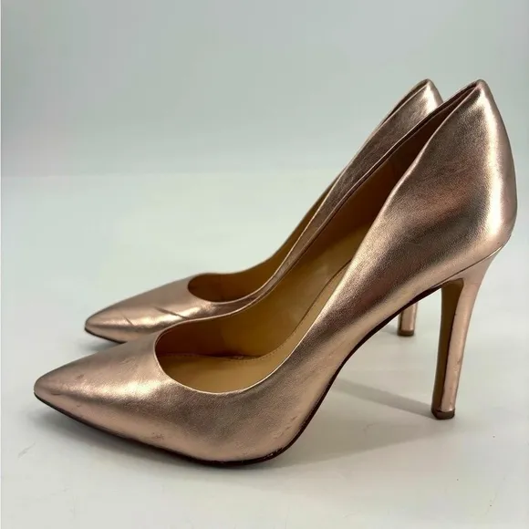 Vince Camuto chrome rose gold pointed toe heels worn once size 9