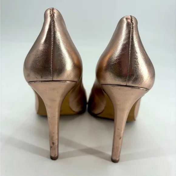 Vince Camuto chrome rose gold pointed toe heels worn once size 9