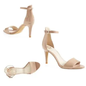 Vince Camuto Court Nude Strappy Leather Heels