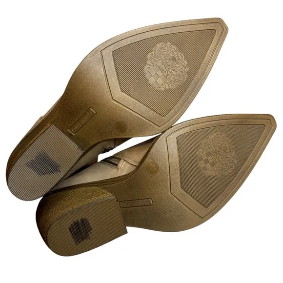 VINCE CAMUTO Geeanne Nubuck Leather Western Booties heeled boots shoes womens 8W