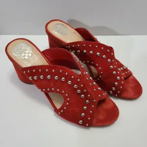 Vince‎ Camuto Jorlyn Stacked Heeled Red Sandal Size 8