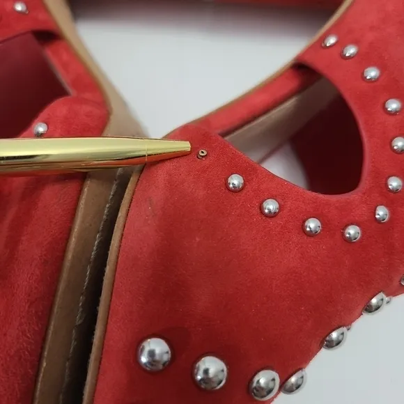 Vince‎ Camuto Jorlyn Stacked Heeled Red Sandal Size 8