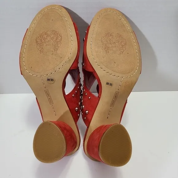 Vince‎ Camuto Jorlyn Stacked Heeled Red Sandal Size 8