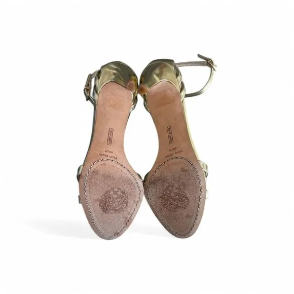 Vince Camuto Metallic Strappy Gold Heels Womens Size 8