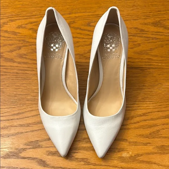 Vince Camuto White Heels Classic Pointed-Toe Pumps