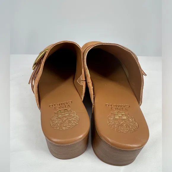 Vince Camuto | Women’s 9 Suede Cognac Brown Canzenee Clogs Mules