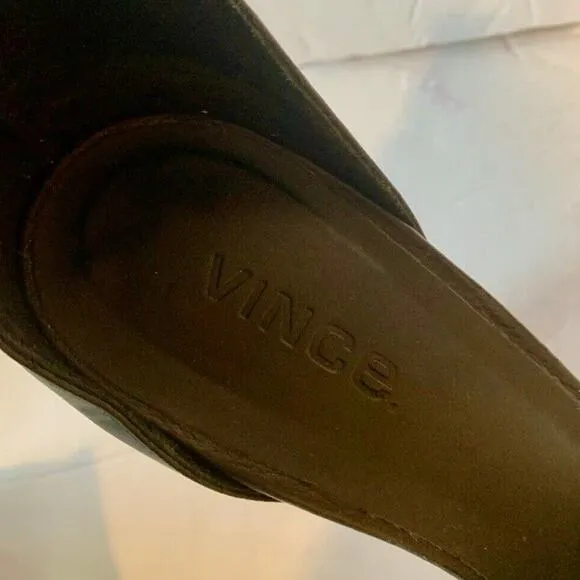 Vince Classic Black Leather D’Orsay Pointed Toe Ankle Strap Heels Size 8/39
