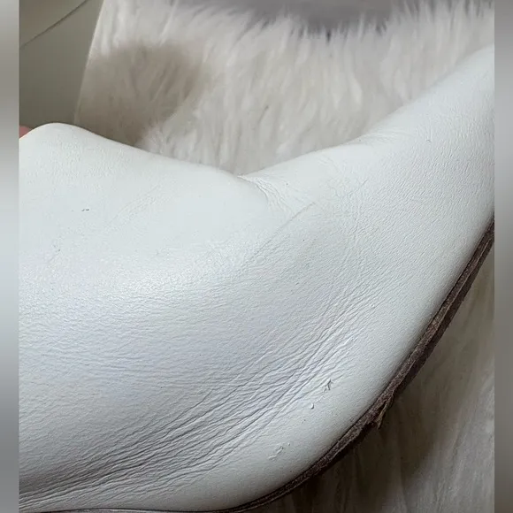 VINCE Emberly White Leather Pointy-Toe Mules