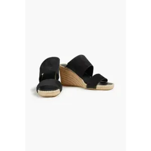 VINCE Garlin Women's Black Suede Wedge Espadrille Mules Size 10 M MSRP $295