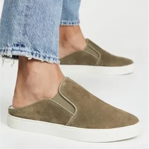 Vince Garvey II Lamb Fur Shearling Mules Slip-On Sneaker Tan Taupe Size 8.5
