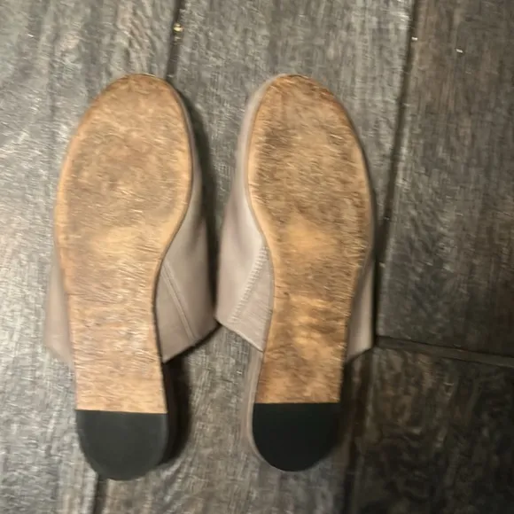 Vince Oren Grey Slip On Mule Leather Minimilist