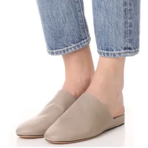Vince Oren Grey Slip On Mule Leather Minimilist
