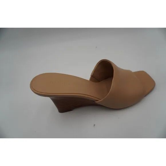 Vince Pia Tan blonde Butterly leather square toe wooden Wedge Mule size 9.5/40.5