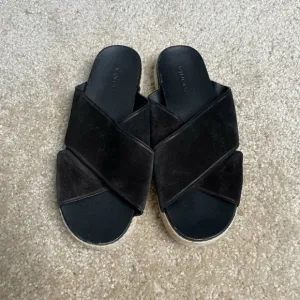 Vince Selene Crossover Leather Espadrille Slides