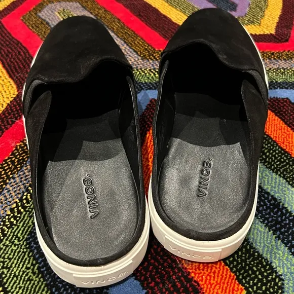 VINCE Slip On Mules in Black Suede, 10M, EUC