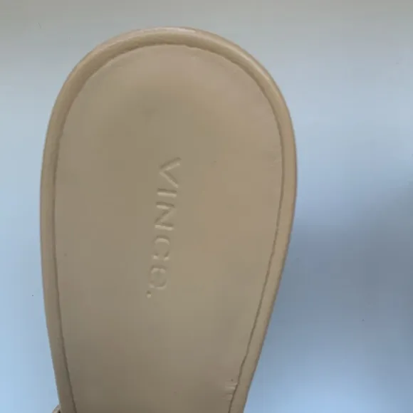 Vince Tan Leather Open Toe Mules Size 41