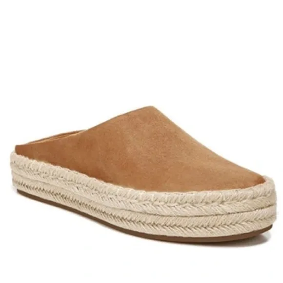 Vince Ulla Espadrille Platform Suede Mules