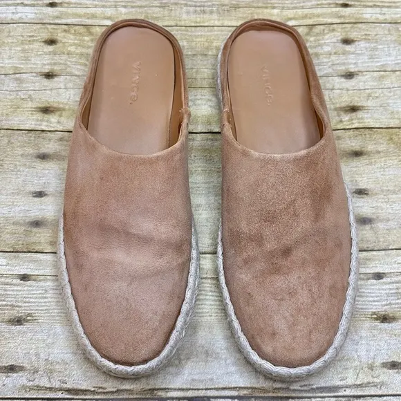 Vince Ulla Espadrille Platform Suede Mules