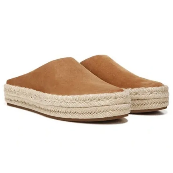 Vince Ulla Espadrille Platform Suede Mules