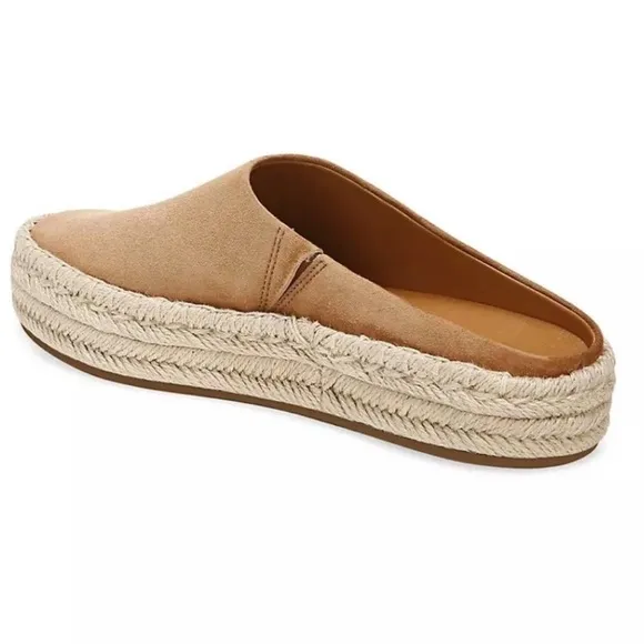 Vince Ulla Espadrille Platform Suede Mules