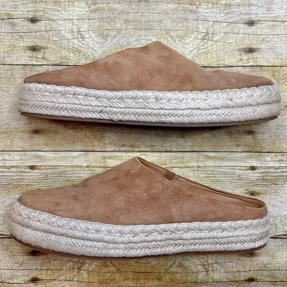 Vince Ulla Espadrille Platform Suede Mules