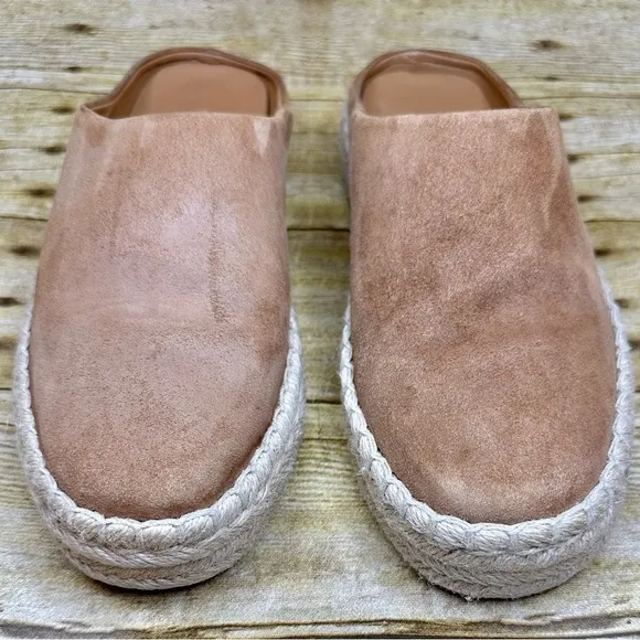 Vince Ulla Espadrille Platform Suede Mules