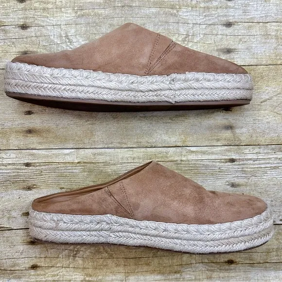 Vince Ulla Espadrille Platform Suede Mules
