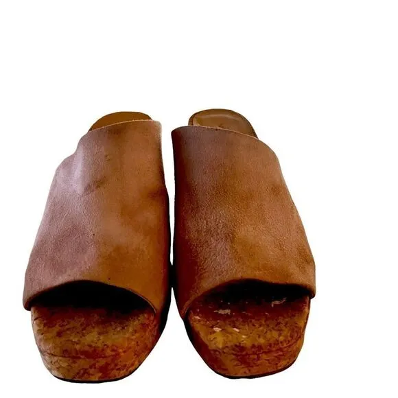 Vince Wyatt Suede Platform Mules.