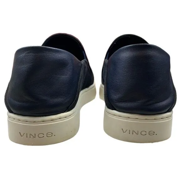 VINCE Garvey Suede Slip-on Mules Sneakers Black 38.5