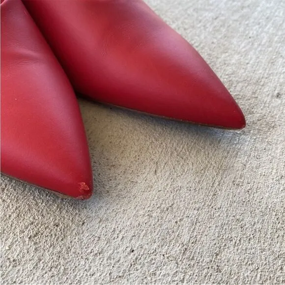 Vince Women's Ralston Leather Mules Red Sz. 37 US 7