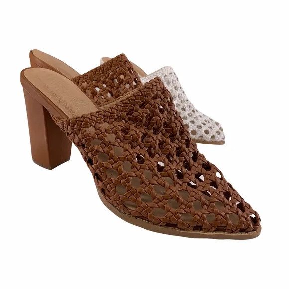 Vintage Havana Liat Chestnut Heeled Mules