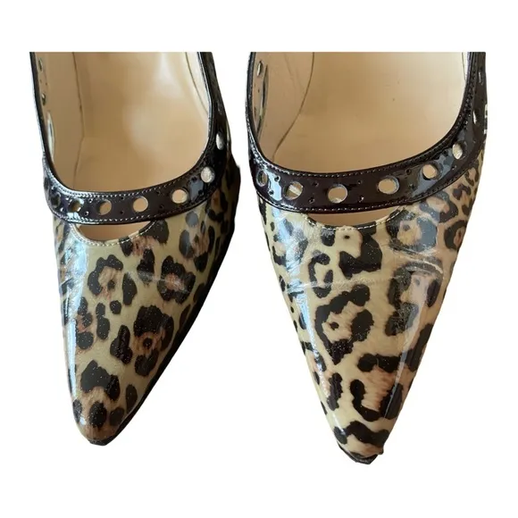 Vintage Jimmy Choo Erin Taupe Leopard Heels Size 39 (8.5)