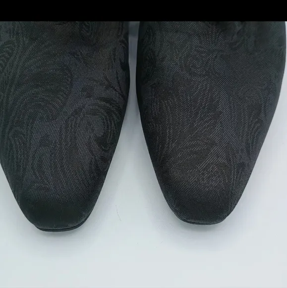 Vintage Kenneth Cole Made In Spain Black Kitten Damask Lace Pointed Witchy 9AA