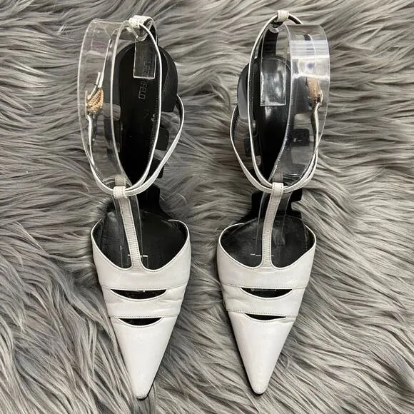 Vintage Lagerfeld Spine Pointed Toe Curve Heels