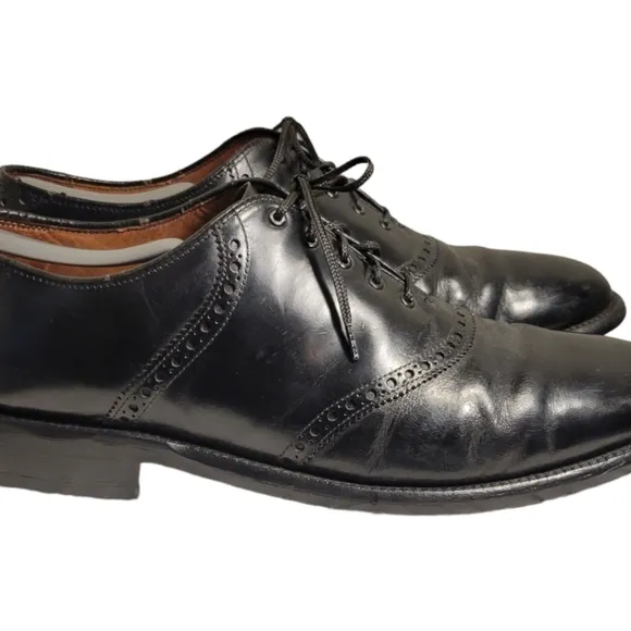 Vintage NETTLETON Black Calf Saddle Oxford, Circa 1980: (US 10.5 B)