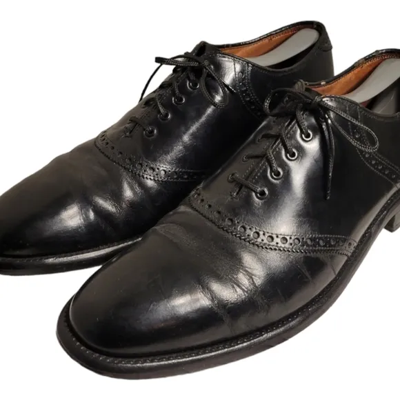 Vintage NETTLETON Black Calf Saddle Oxford, Circa 1980: (US 10.5 B)
