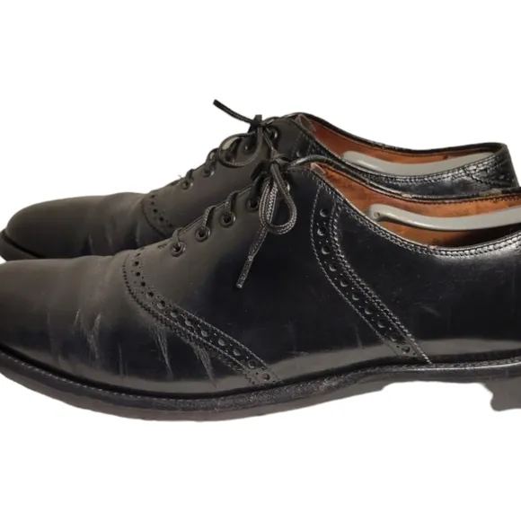 Vintage NETTLETON Black Calf Saddle Oxford, Circa 1980: (US 10.5 B)