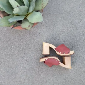 Vintage Studded Heeled Mules
