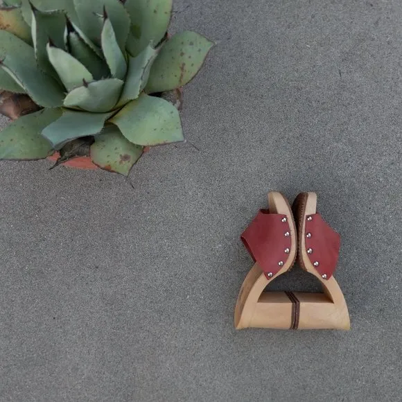 Vintage Studded Heeled Mules